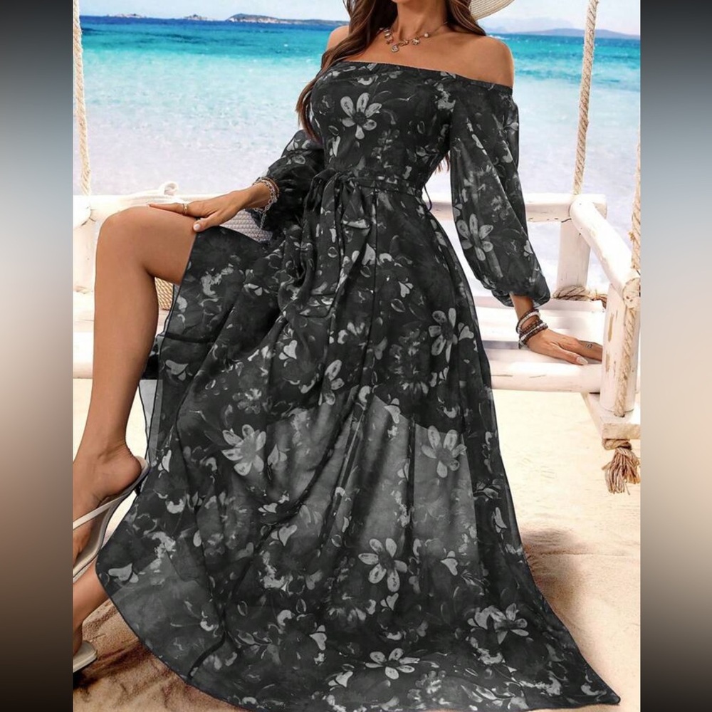 Floral Off-Shoulder Maxi Dress